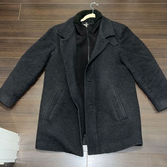 CALVIN KLEIN Men’s Classic Fit Gray Wool Blend Overcoat, 38R - Picture 5 of 13